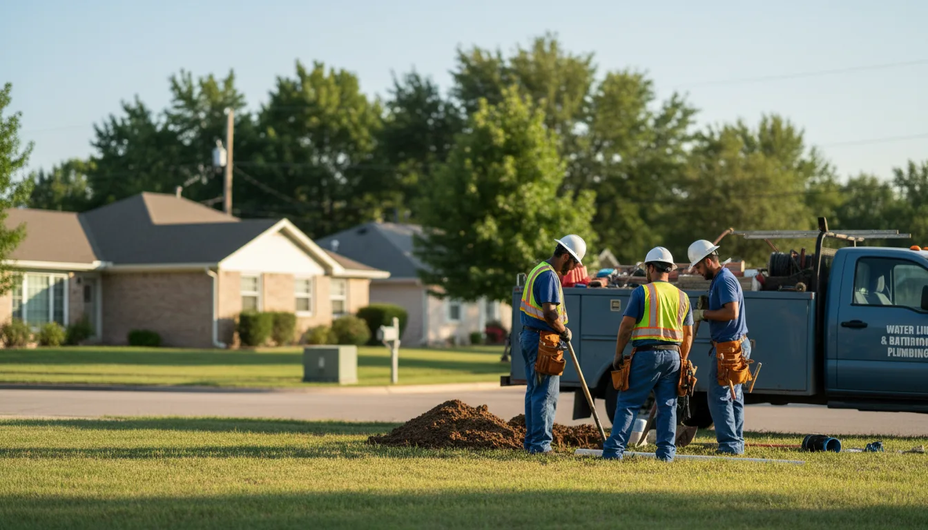 Residential water line and bathroom plumbing service in Fairfield, IA